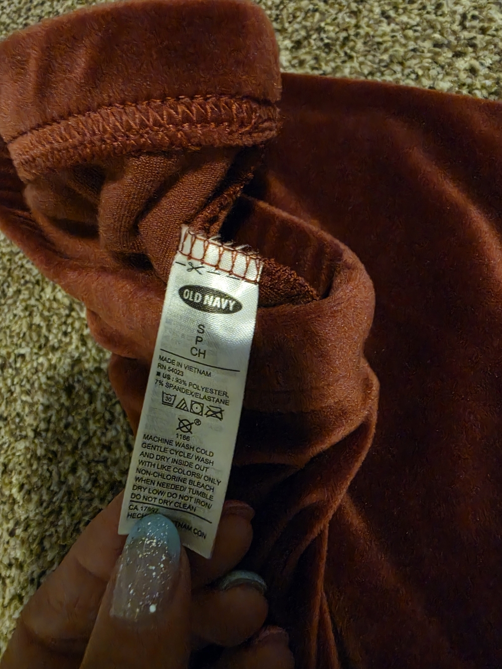 Old Navy Women's Maroon Velvet Leggings